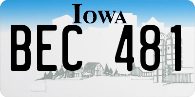 IA license plate BEC481