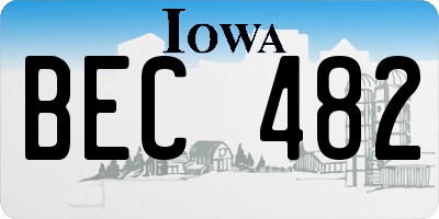 IA license plate BEC482
