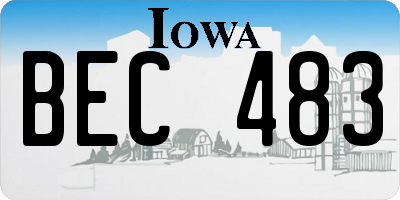 IA license plate BEC483