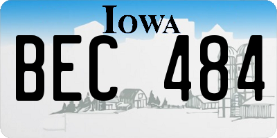 IA license plate BEC484