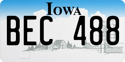 IA license plate BEC488