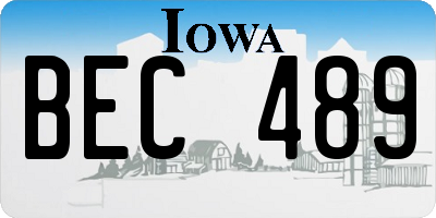 IA license plate BEC489