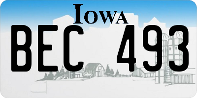 IA license plate BEC493