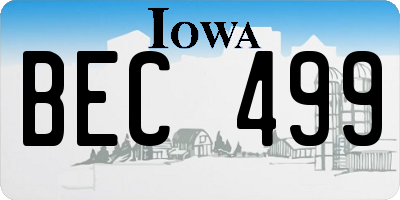 IA license plate BEC499