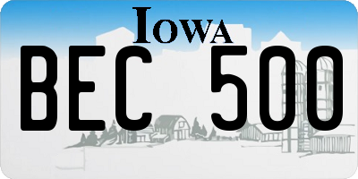 IA license plate BEC500