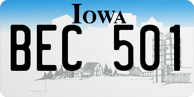 IA license plate BEC501