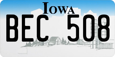 IA license plate BEC508