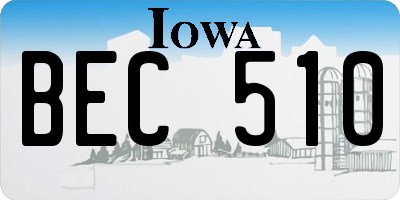 IA license plate BEC510