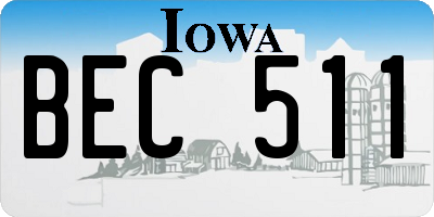 IA license plate BEC511