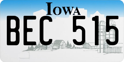 IA license plate BEC515