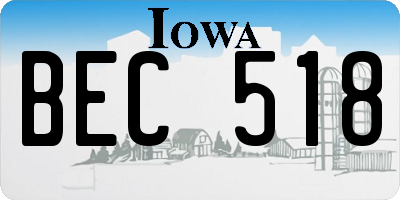 IA license plate BEC518