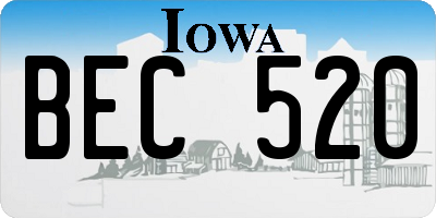IA license plate BEC520