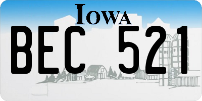 IA license plate BEC521