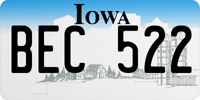 IA license plate BEC522