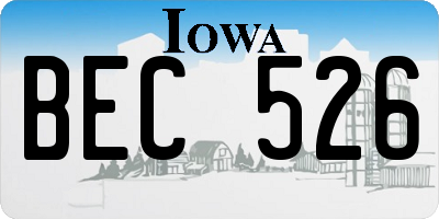 IA license plate BEC526