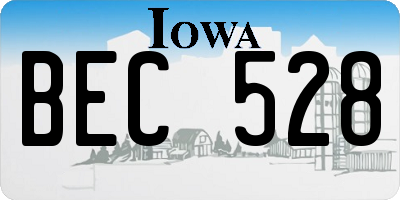 IA license plate BEC528