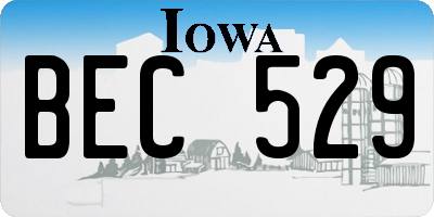 IA license plate BEC529