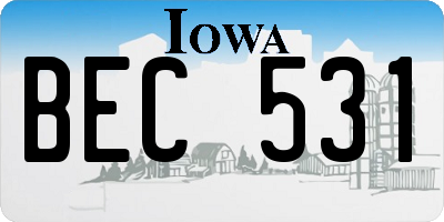 IA license plate BEC531