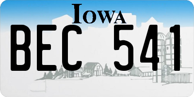 IA license plate BEC541