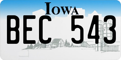 IA license plate BEC543
