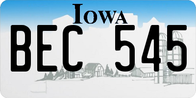 IA license plate BEC545