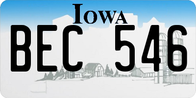 IA license plate BEC546