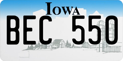 IA license plate BEC550