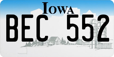 IA license plate BEC552