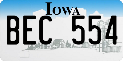 IA license plate BEC554