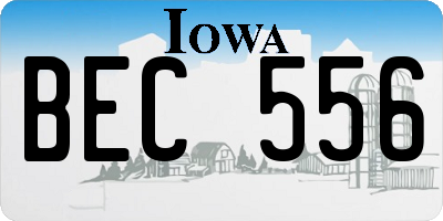 IA license plate BEC556