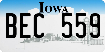 IA license plate BEC559