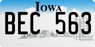 IA license plate BEC563