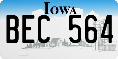 IA license plate BEC564