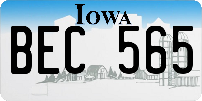 IA license plate BEC565