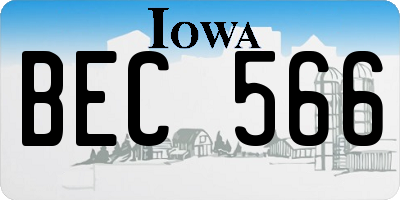 IA license plate BEC566