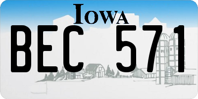 IA license plate BEC571