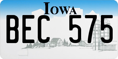 IA license plate BEC575