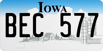 IA license plate BEC577