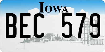 IA license plate BEC579