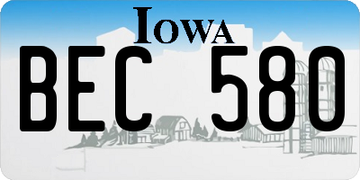 IA license plate BEC580