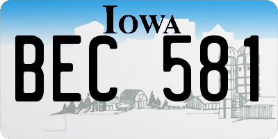 IA license plate BEC581