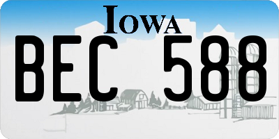 IA license plate BEC588