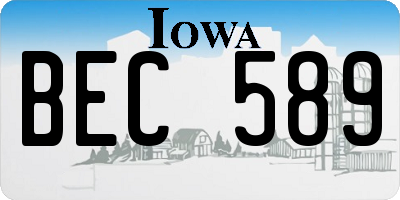 IA license plate BEC589