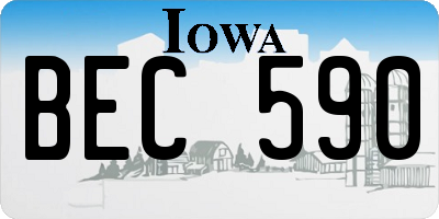 IA license plate BEC590