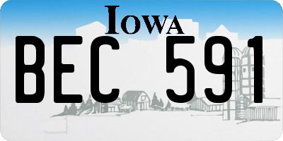 IA license plate BEC591