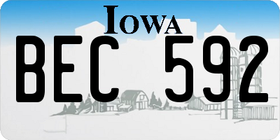 IA license plate BEC592