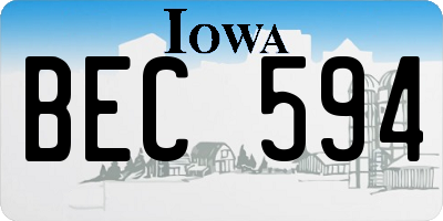 IA license plate BEC594