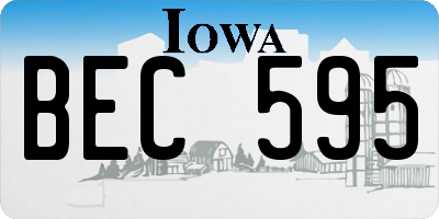 IA license plate BEC595