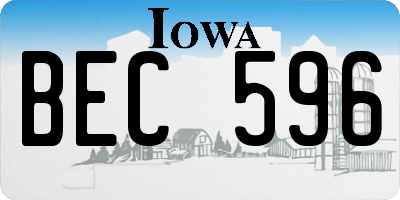 IA license plate BEC596
