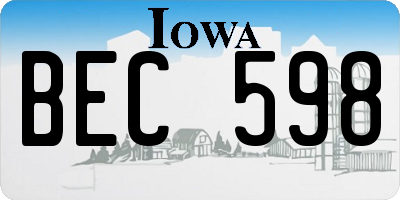 IA license plate BEC598